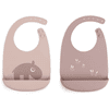 Done by Deer ™ Babero de silicona 2-Pack Ozzo Pink