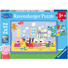 Ravensburger 2x12 Puslespil - Peppa's Adventures