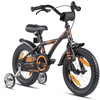 PROMETHEUS BICYCLES ® Bicicleta para niños 14 " Matt black & Orange con ruedines