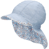 Sterntaler Gorra de pico con protector de cuello a rayas azul claro