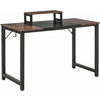 HOMCOM Schreibtisch Braun, Schwarz