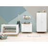 Bopita Babyzimmer Paris 3-teilig 70 x 140 cm umbaubar weiß / natur mit Wickelaufsatz