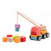 Cubika Toys Puinen lelu kuorma-auto nosturilla