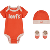 Levi's® Set 3 pezzi con body, cappello e scarpine, corallo