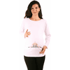 M.M.C. Umstandslangarmshirt Neugieriges Baby mit Motiv Weiß