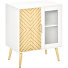 HOMCOM Nachtschrank mit einer Glastür und strukturiertem Design bunt