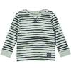 s. Oliven r T-skjorte langermet aqua stripete