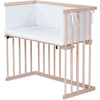 dreamgood Co-sleeper naturel beuken | matras Prime Air | nest, wit sterrenmix lichtgrijs/zilvergrijs