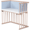 dreamgood Beistellbett Buche natur | Matratze Prime Air | Nestchen, horizontblau Sternemix weiß/saphirblau















