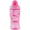 Láhev na pití s brčkem Nûby Soft Flip-It 360ml od 12 měsíců, růžová