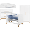 Bopita Babykamer Fenna 3-delig 60 x 120 cm wit / natuur met aankleedkussen
