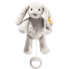 Steiff Hrací skříňka Hoppie Bunny My first světle šedá, 26 cm