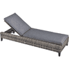 Outsunny Gartenliege mit Kissen grau