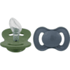 Lullaby Planet  Siliconen dummy 2-pack Tandheelkundige maat 2 Forest Green &amp; Flint Stone 