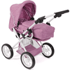 BAYER CHIC 2000 Kombinovaný kočárek pro panenky LENI Jeans růžový