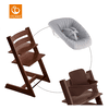 STOKKE® Mega Tripp Trapp® Set Hochstuhl Buche walnussbraun inkl. Newborn Set™ Grey und Baby Set walnussbraun
