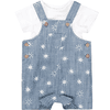 Staccato Latzhose + Body blue denim gemustert