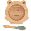 miniland Sada nádobí miska a dřevěná lžíce dřevěná miska žába