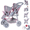 knorr® toys Milo tweeling poppenwagen - Ster grijs