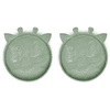 Nuuroo Piatto in silicone Akila Giraffe 2 pezzi, Green Mix