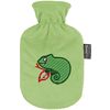 fashy ® Varmvattenflaska 0,8L med fleeceöverdrag i grönt