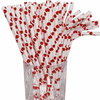 Luxentu Papier-Trinkhalme Gepunktet mit Knick 19.7 cm 100er Set rot