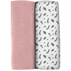 BEABA® Set di 2 panni per rigurgito Mirage, rosa/campo di fiori 120 x 120 cm 