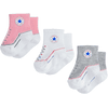 Converse 3er Pack Socken rosa, weiß und grau
