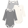  Petit Bateau Body per neonati 3 pezzi blu/bianco