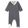 Petit Bateau Pyjama dors-bien bébé marinière velours coton bio bleu smoking/blanc marshmallow