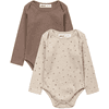 Minoti 2-pack bodysuits beige