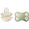 BIBS® Dummy Supreme Ivory & Sage silicone 0-6 miesięcy, 2 szt.