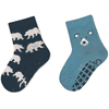 Sterntaler Lot de deux chaussettes ABS Hélicoptère et véhicule bleu mélangé 