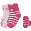 Sterntaler ABS batolecí ponožky Twin Pack Cat Face Pink 