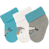 Sterntaler First Baby Socks 3-Pack Moose Light Turquoise