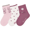 Sterntaler Ponožky 3-pack cat pink 
