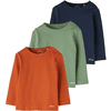 s. Olive r Långärmad tröja 3-pack orange /grön/blå