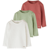 s. Olive r Langærmet skjorte 3-pack hvid/grøn/rød