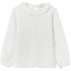 OVS Camisa de manga larga con costillas blancas