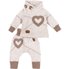 Baby Sweets 2tlg Set Shirt + Hose Patchwork Herzen beige braun