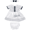 Baby Sweets 3tlg Set Kleid + Shorts + Mütze Lieblingsstücke Kleider weiß navy