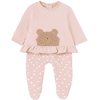 Mayoral Conjunto de bebé de jersey y pantalón rosa/blanco