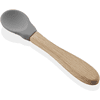 babyJem  Cucchiaio in silicone con manico in legno, grigio
