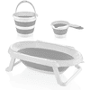 babyJem  Set de bañera plegable 3 piezas, gris