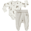 JACKY Zavinovací body + kalhoty BABY ON TOUR béžové melanžové vzorované 