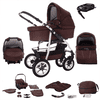 Bebebi Bellami | 4 in 1 Kinderwagen Komplettset | ISOFIX Basis | Hartgummireifen Bellachoco