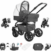 Friedrich Hugo Berlin | 3 in 1 Kombi Kinderwagen Set | Luftreifen Dark Grey and White Night