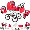 Bebebi Loving | 3 in 1 Kombi Kinderwagen Set | Nostalgie Kinderwagen Red Ardent