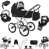 Bebebi Loving | 4 in 1 Kinderwagen Komplettset | ISOFIX Basis | Nostalgie Kinderwagen Black Ardent