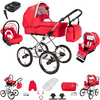 Bebebi Loving | 4 in 1 Kinderwagen Komplettset | ISOFIX Basis | Nostalgie Kinderwagen Red Ardent